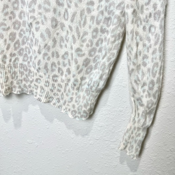 360 Cashmere 100% Cashmere Leopard Animal Print Sweater Size Extra Small - Picture 5 of 7